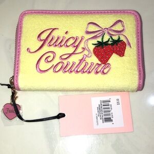 Juicy Couture Yellow Iris Retro Strawberry Essential ZA Bifold Wallet NWT